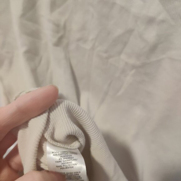 *LIKE NEW* LOFT Cotton Floral Lace Trim Tee Size Large - Picture 5 of 5